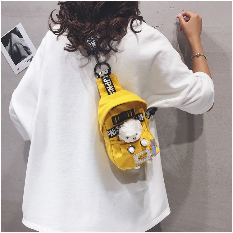 Cute Lamb Canvas Chest Bag