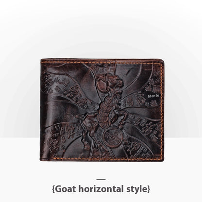 Personalisierte Retro-Handgemachte geprägte Lederbrieftasche für Männer