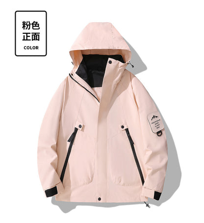 Outdoor Frühling und Herbst Einlagige Japanische Einfarbige Jacke Damen Dünne Softshell Winddichte Wasserdichte Bergsteigerkleidung