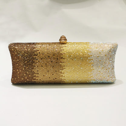 Damen-Clutch mit Farbverlauf und Strasssteinen, Umhängetasche