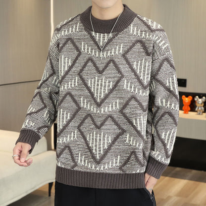 Men's Polyester Warm Sweater In Winter