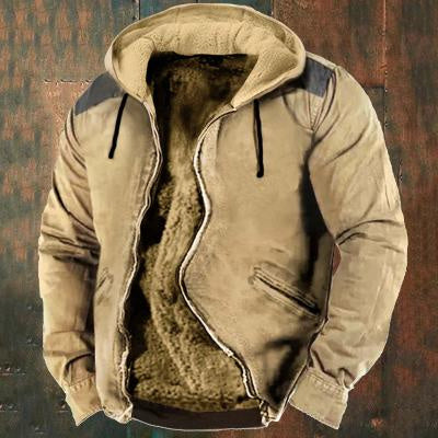 Chaqueta acolchada de algodón con cremallera y capucha de estilo europeo y americano en 3D