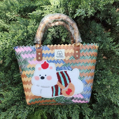 Creative Printing Bamboo Large Capacity Travel Handbag
