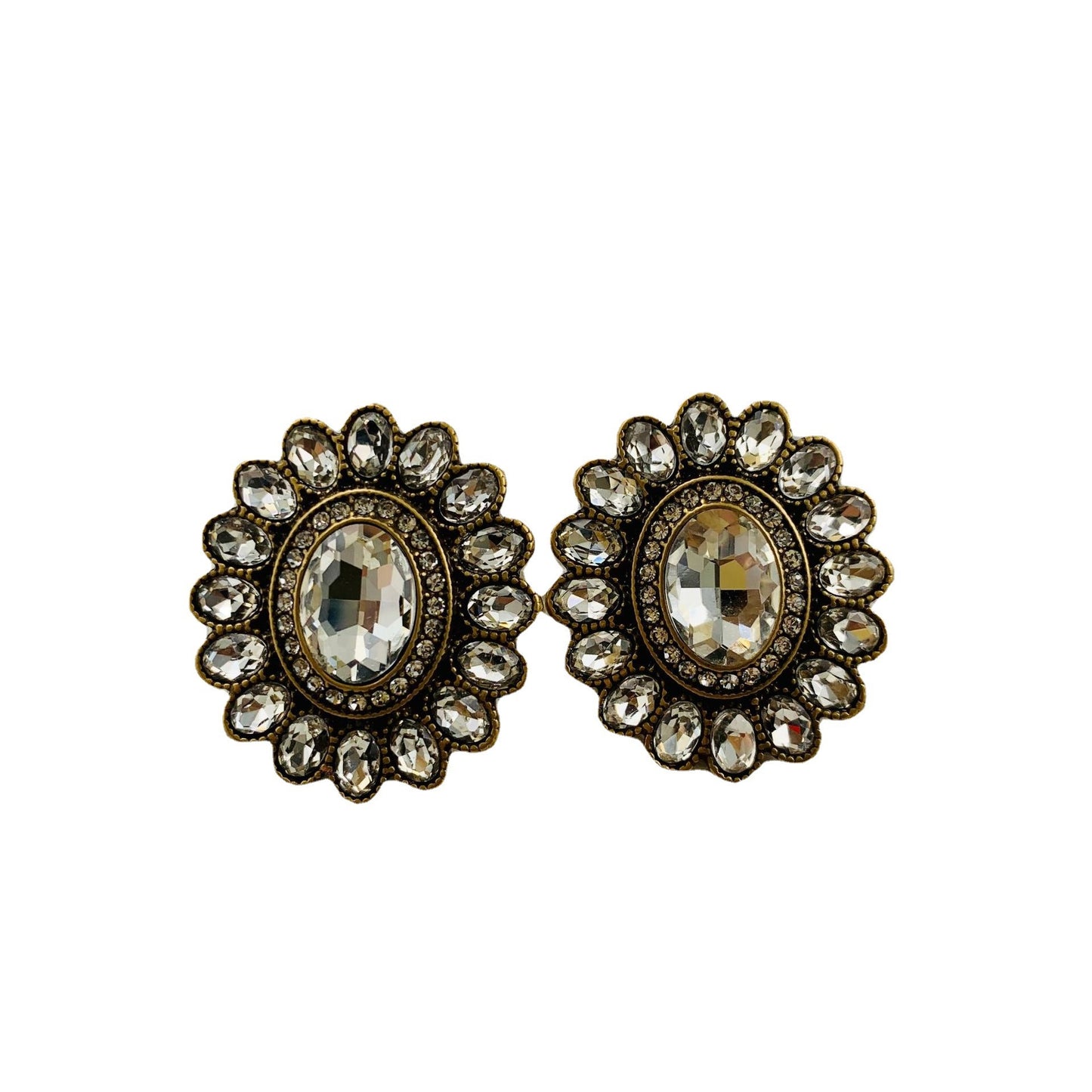Western Retro Marking Full Inlaid Luxury High-profile Earrings
