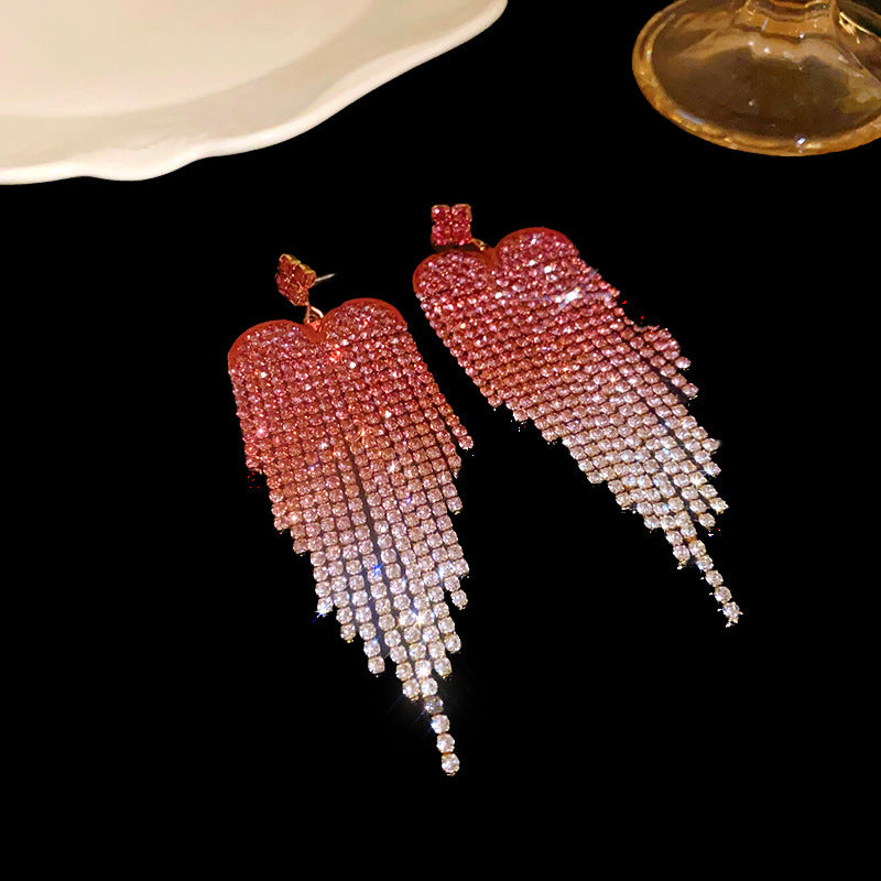Fashion Love Tassel Stud Earrings For Women
