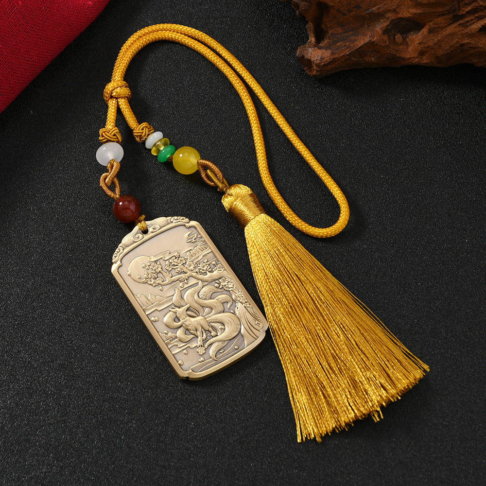 Pure Yellow Copper Pendant Necklace Pendant Token
