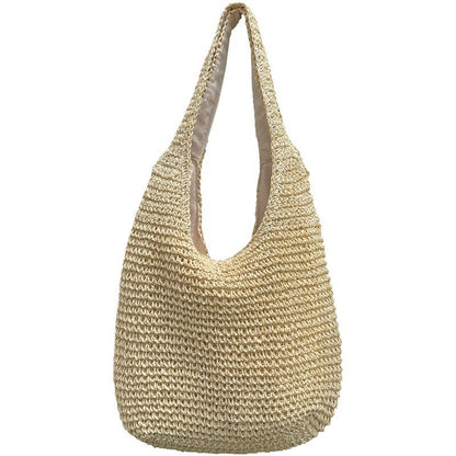 Bolso de playa tejido de un solo hombro para vacaciones en la playa
