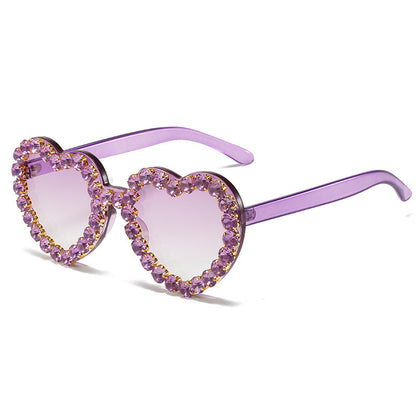 Modische All-Match-Sonnenbrille mit Pfirsichherz für Damen