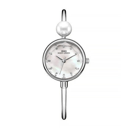 Damen Armbanduhr Muscheloberfläche Perle