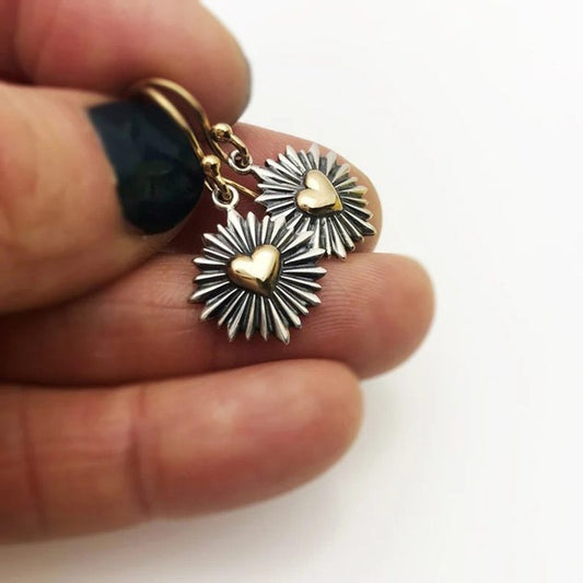 Sun Design Love Metal Women's Earrings