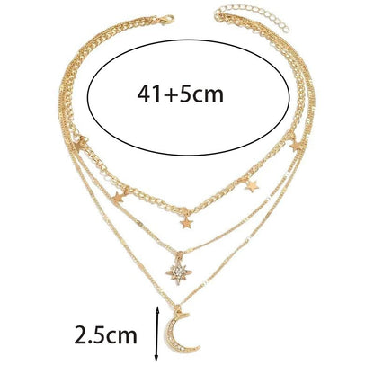 Mehrschichtige Sexy Crescent XINGX-förmige Halskette für Damen