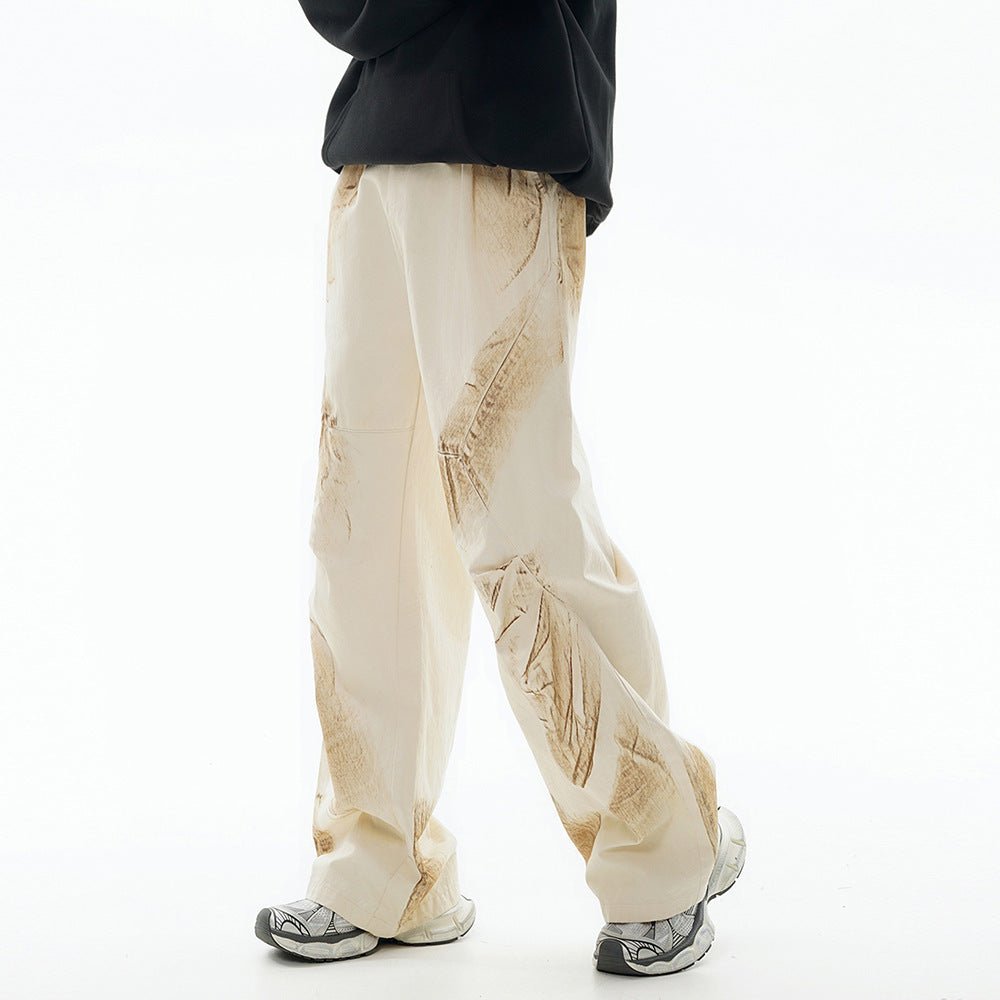 Dirty Painting Loose Casual Long Pants Men - BAGMODA
