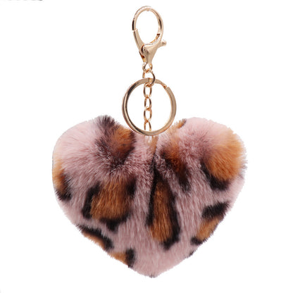 Llavero de corazón de peluche para mujer
