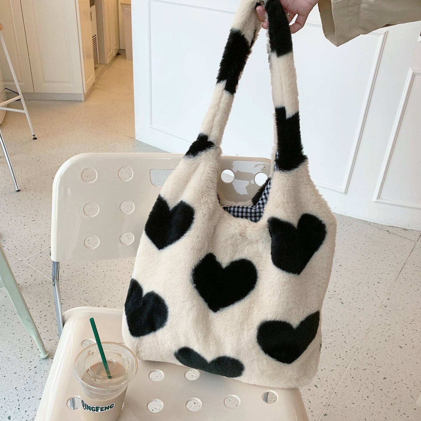 Plush Loving Heart Shoulder Bag