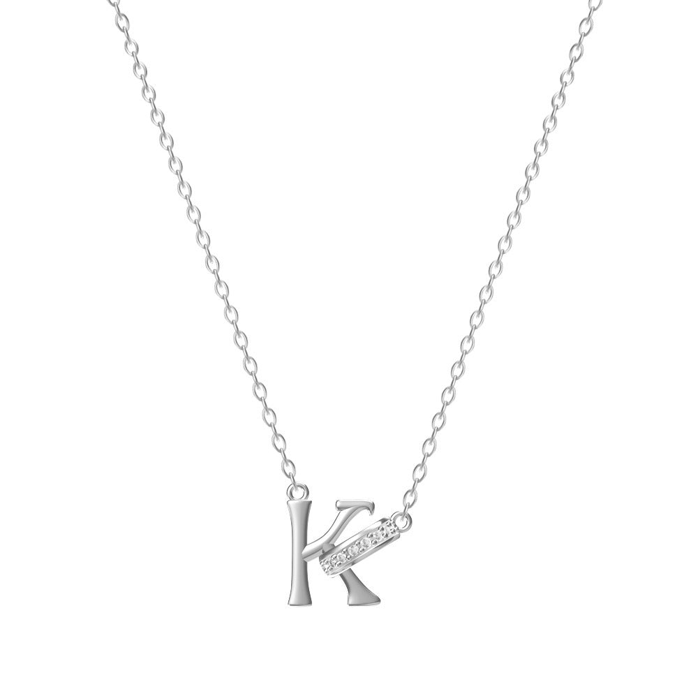 Women's 26-letter Necklace With Diamond Titanium Steel No Fading Clavicle Chain