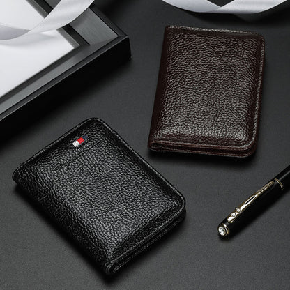 Estuche de cuero para tarjetas bancarias de negocios para hombre