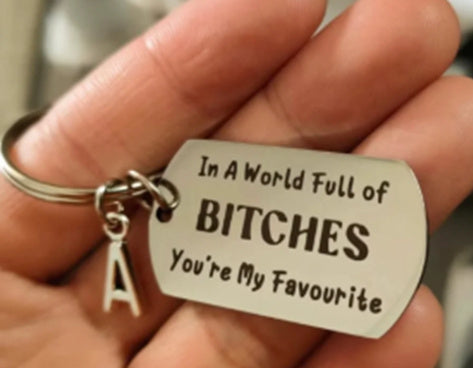 New Stainless Steel Dog Tag Keychain