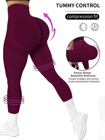 Pantalones de yoga sin costuras con efecto tie-dye color melocotón para mujer, cintura alta, para entrenamiento