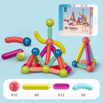 Große Größe DIY Magnetische Bau Set Frühen Lernen Konstruktor Vielzahl Magnetische Stange Bausteine ​​Für Kinder Spielzeug Geschenk