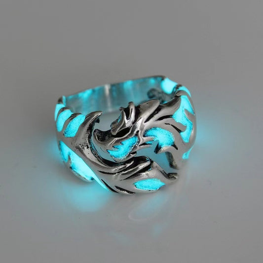 Chinese Style Luminous Dragon Pattern Ring