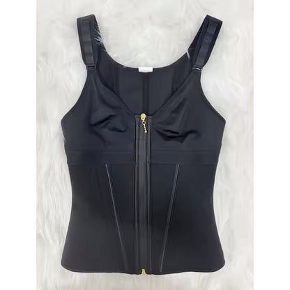Top de chaleco de tres botones para faja reductora de abdomen para mujer