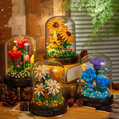 Juguetes de decoración de rosas con ensamblaje de partículas pequeñas