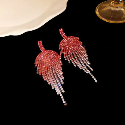 Pendientes de borlas con diseño de amor de moda para mujer