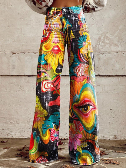 Horn Simulation Denim Hose Lose Hosen Für Frauen
