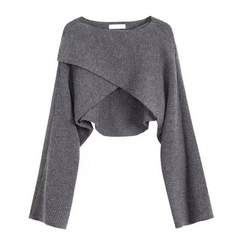 Women's Autumn Cross Long Sleeves Knitwear Inverness Sweater