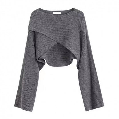 Damen Herbst Cross Langarm Strickwaren Inverness Pullover