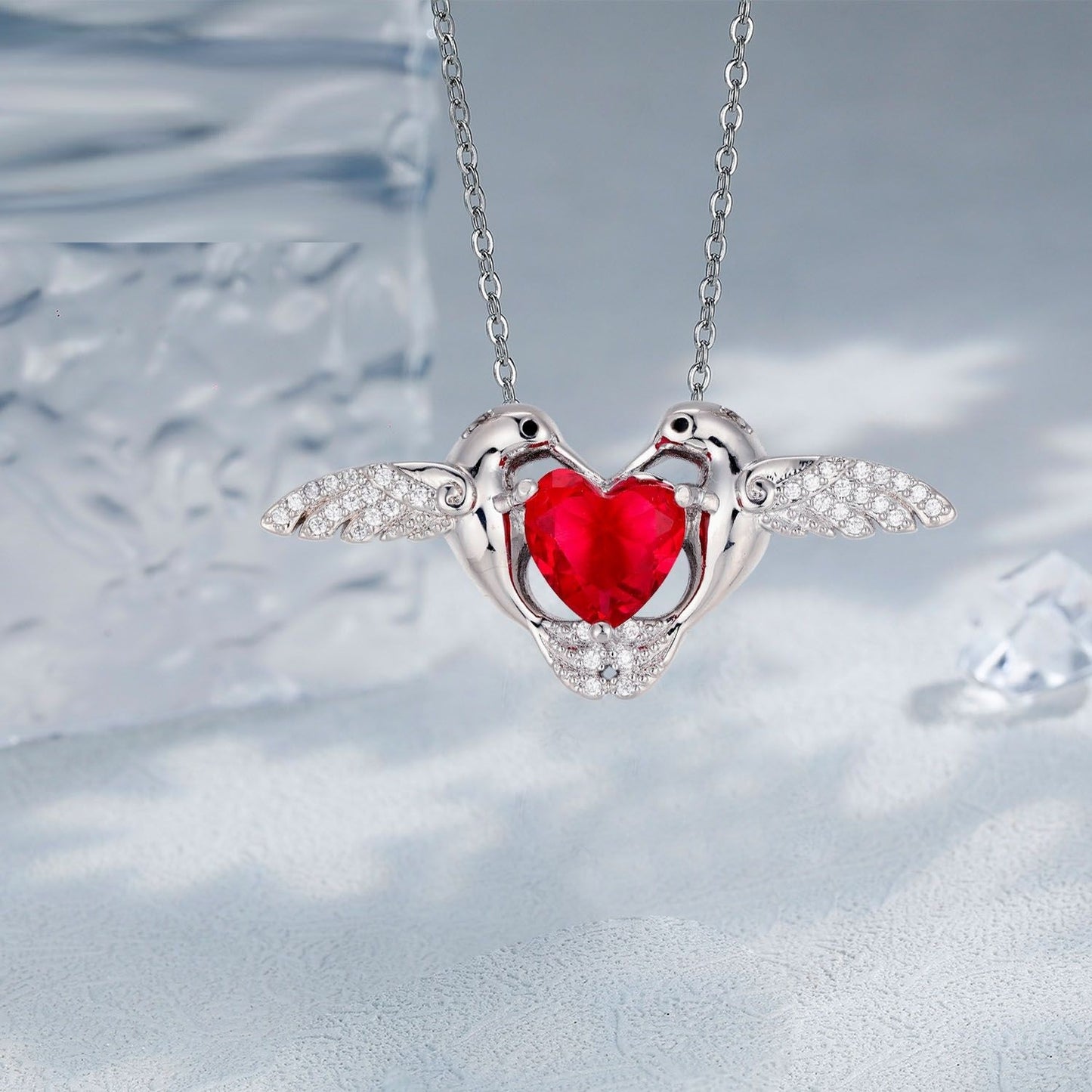 European And American Magpie Heart Necklace Women's Elegant High Sense Ornament