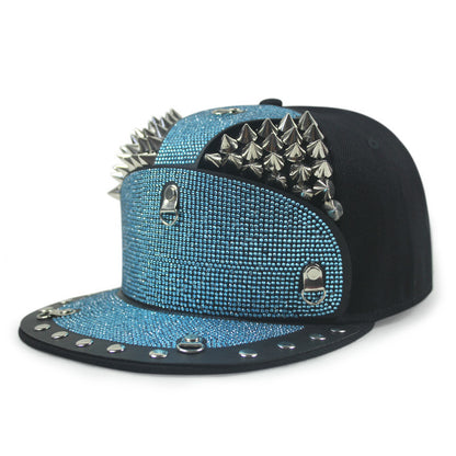 Punk Diamond Armor Tip Rivet Hip Hop Flachkrempe Hut