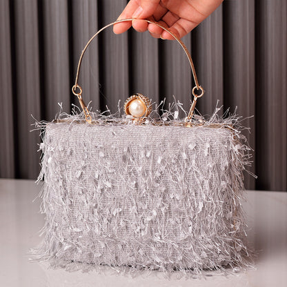 Bolso de noche con borlas para fiesta, bolso cuadrado de diseñador de lujo a la moda, bolso bandolera para mujer