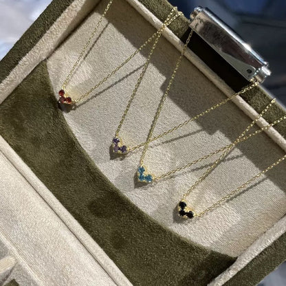 Collar con piedras de nacimiento de amor de enero a diciembre (Nicho)