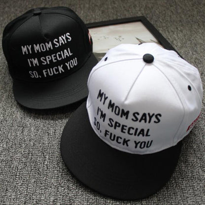 Gorra de béisbol hip hop con letras para hombre