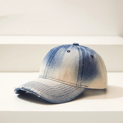 Gorra de béisbol informal de mezclilla degradada y desgastada para combinar con todo