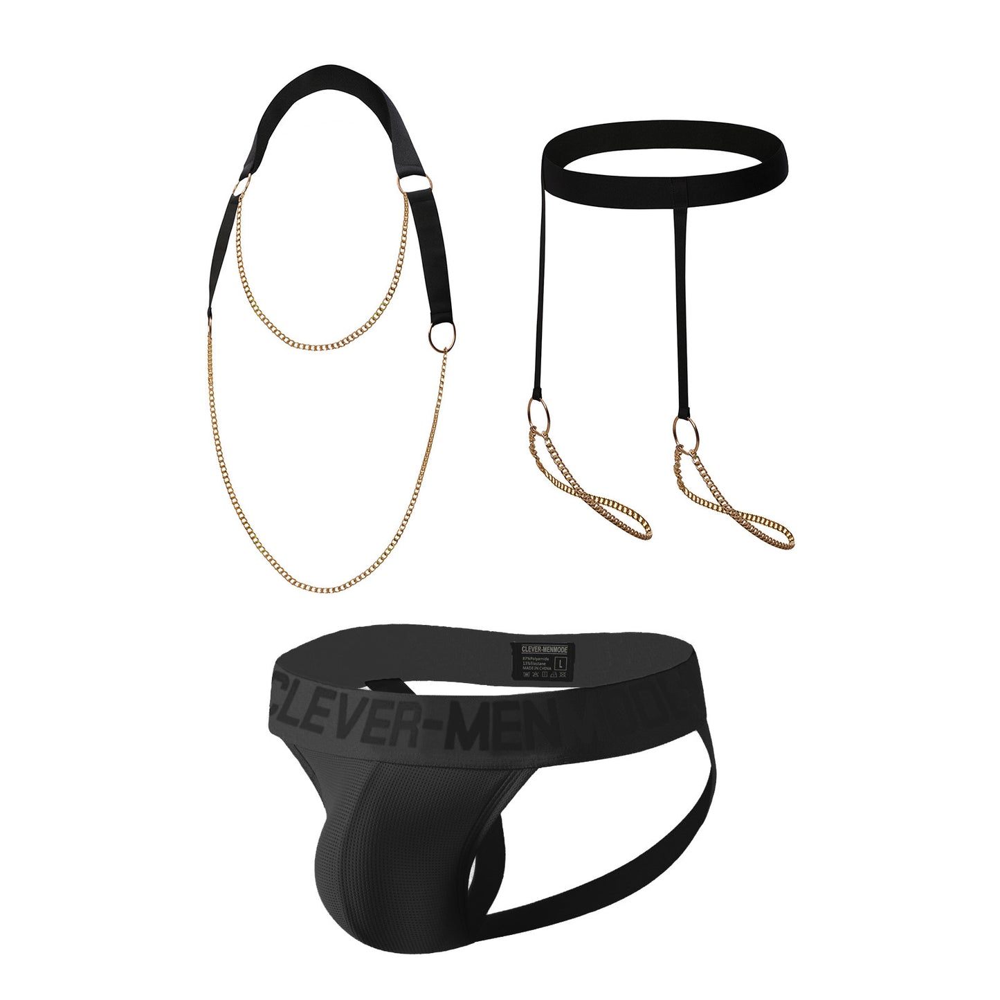 Men's Fashion Personality Punk Chain Jewelry Suit