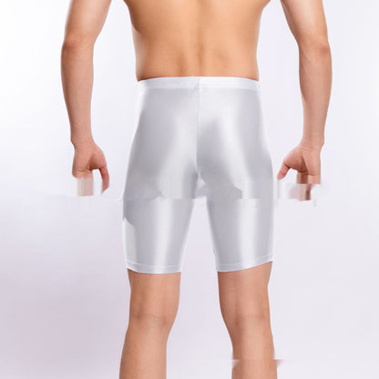 Plus Size Shiny Silky Sports Shorts