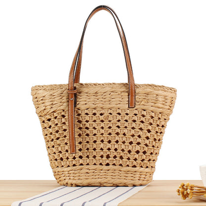 Bolsa tejida informal con hilo de papel