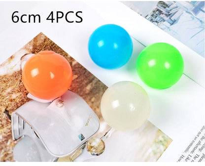 Bolas adhesivas luminosas para pared, juegos de fiesta en casa, juguetes novedosos que brillan en la oscuridad, juguete de descompresión para apretar.