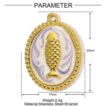 Colgante de acero de titanio con forma de estrella de mar y corazón estilo francés