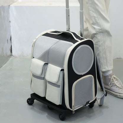 Trolley-Tasche für Haustiere, Katzentasche, große Kapazität, tragbar, atmungsaktiv