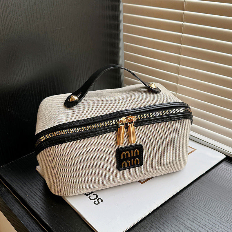 Retro Tile Cosmetic Bag Large Capacity Portable Portable Cosmetics