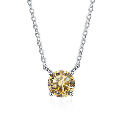 Collar de moissanita de 1 quilate en plata de ley S925