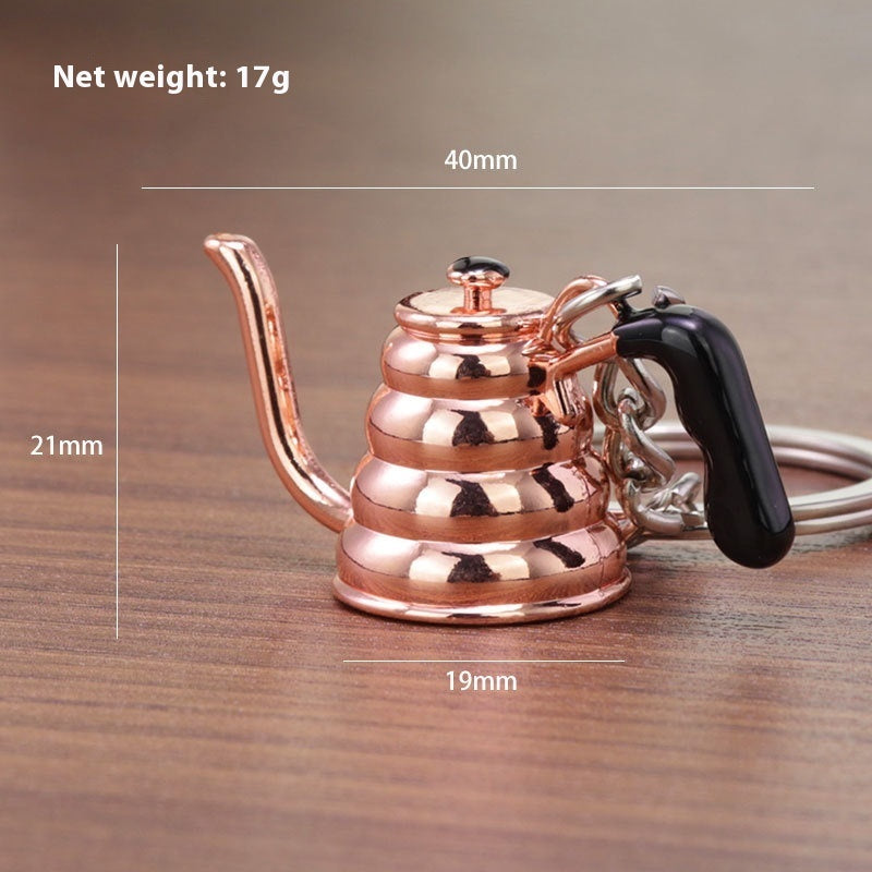 3D Coffee Keychain Metal Car Key Pendant