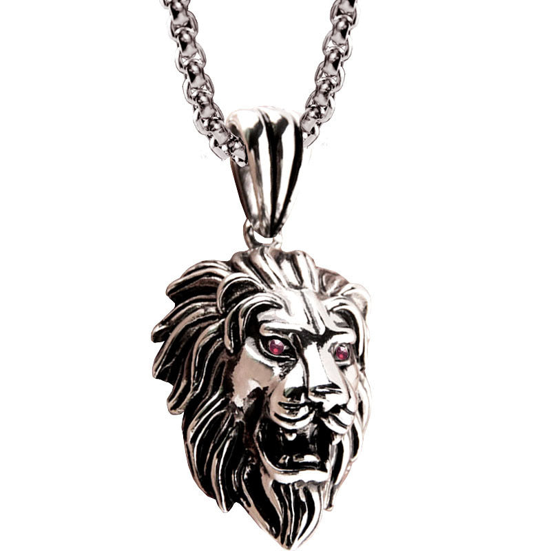 Retro Lion's Head Stainless Steel Domineering Necklace