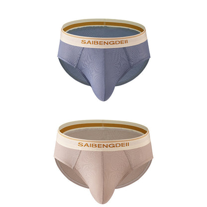 Men's Thin Breathable Sexy Briefs U Convex Big Bag Comfortable Solid Color Simple