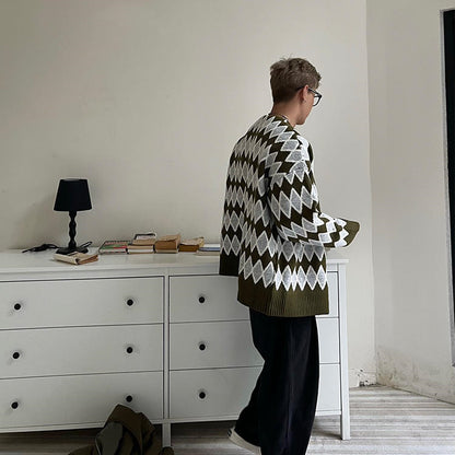 V-neck Sweater Cardigan Men's Coat Loose Sweater