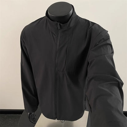 Eisempfindlicher, schnelltrocknender, dünner Outdoor-Kurzsport-Stehkragenjacke-Sonnenschutzmantel