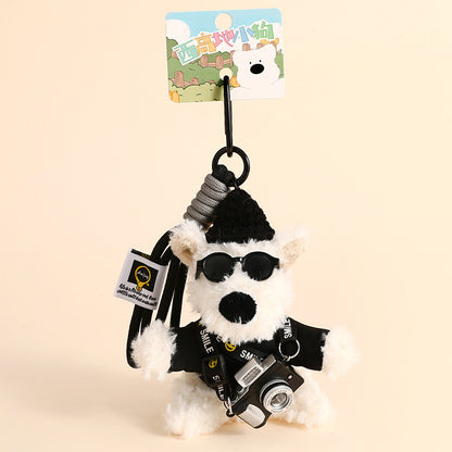 Llavero creativo de cachorro de West Highland de peluche con dibujos animados